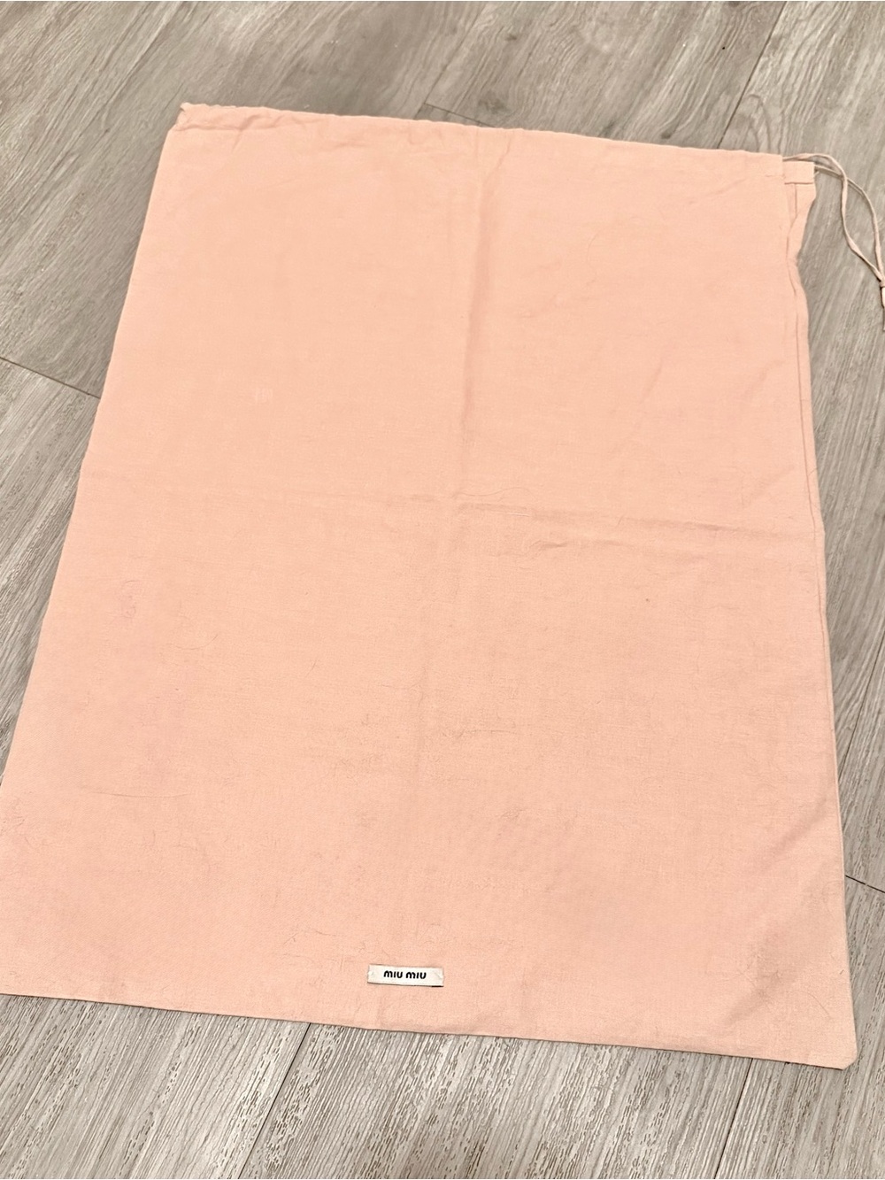 MIU MIU Tan Drawstring Cotton Dust Bag 21.25x16 inches